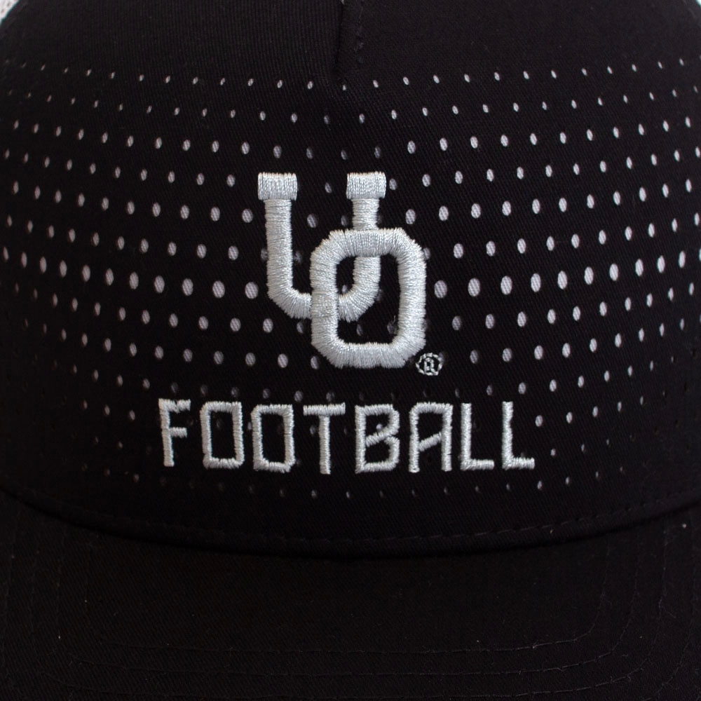 Autzen Stadium, Richardson, Black, Curved Bill, Cotton Blend, Accessories, Unisex, Football, 163, Mesh, Interlocking UO, 829189